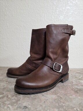Frye Veronica Short Harness Boots Women’s 7.5 Cognac Brown Leather Biker